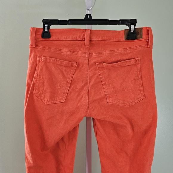 Fossil Skinny Jeans Bright Orange Size 28 Mid Rise - Picture 6 of 10